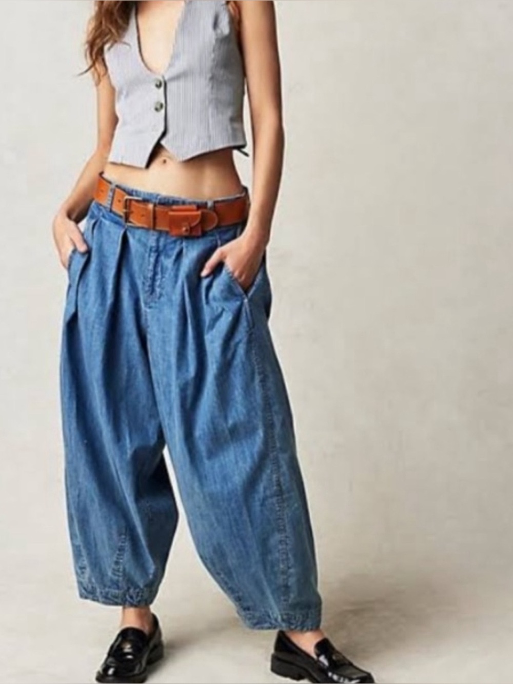 We The Free Medium We The Free Ridley Pull On Cropped Baggy Barrel Jeans S